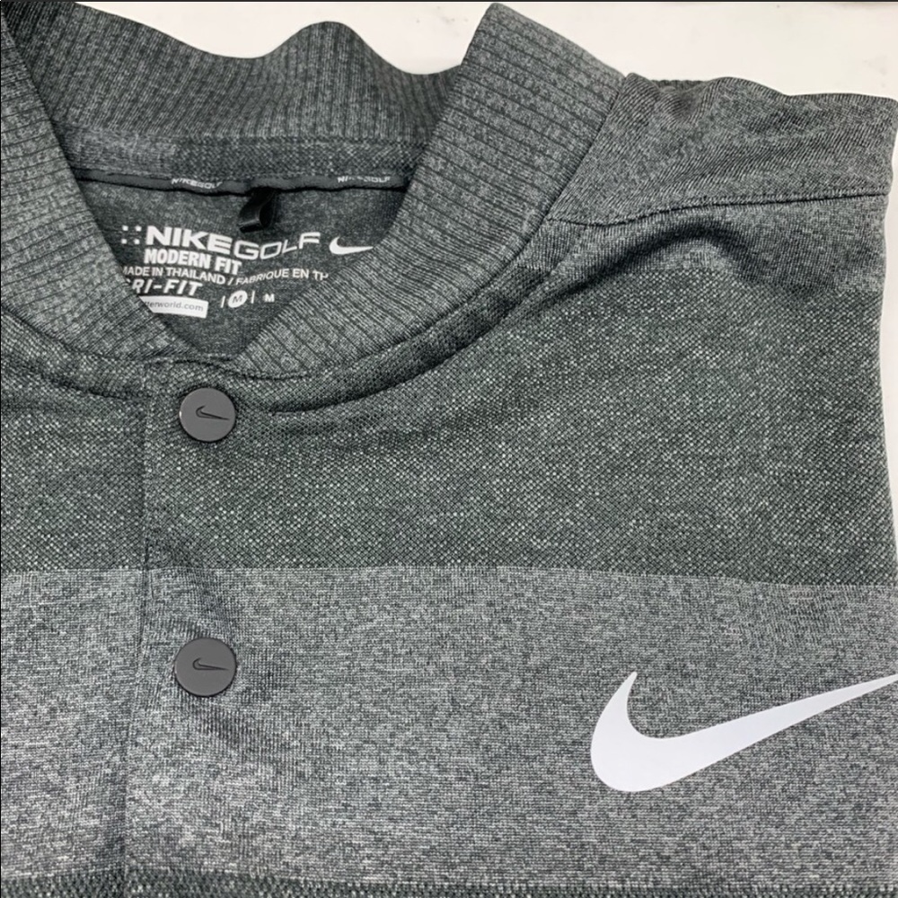 Nike Golf Dri Fit mock Neck shirt Gray medium